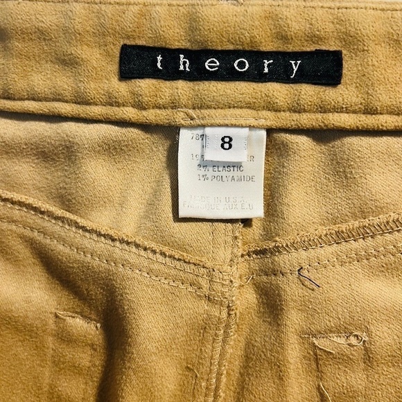 🔥VTG Theory, Soft Suede-Feel Boot Cut Trousers in Camel, EUC,Size 8 - Picture 4 of 15